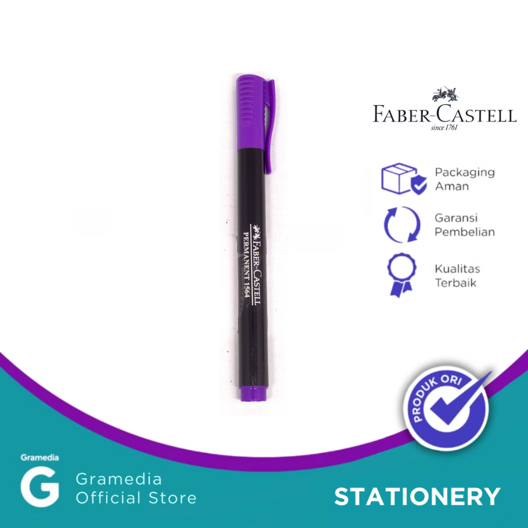 Jual Faber Castell Spidol Slim Permanent Marker Ungu Toko Buku
