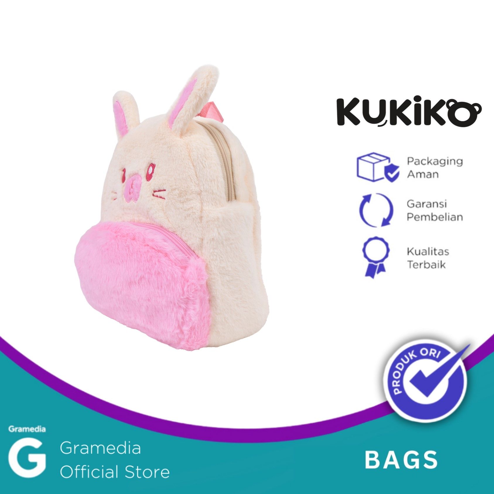 Jual Kukiko Backpack Rabbit Plush | Toko Buku Online Terbesar ...