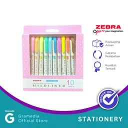 Highlighter Zebra Midliner Set 10Pcs Free 1Pcs