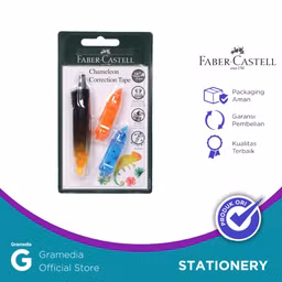 Correction Tape Faber Castell Chameleon + 2 Refill Black Barrel