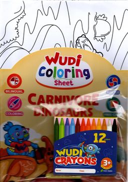 Jual Buku Wudi Coloring Sheet - Carnivore Dinosaur Karya Kak Ofi & Kak