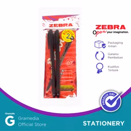 Zebra-Piccolo Pulpen Pen Ballpoint 0.7mm Hitam (12Pcs)