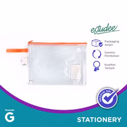 Estudee Zipper Pocket Pvc Waterproof A4 Orange Eszp99